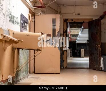 Poststelle und Briefkasten im Gefängnis von Tennessee Stockfoto