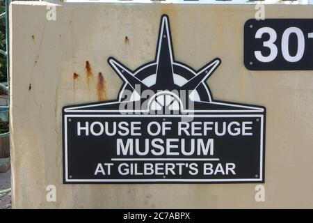 Stuart, FL/USA-7/10/20: Gilberts Bar House of Refuge Museum in Stuart, Florida ist das letzte verbleibende der ursprünglichen Dutzend Schiffbruch lebensrettende sta Stockfoto