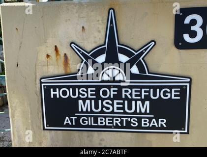 Stuart, FL/USA-7/10/20: Gilberts Bar House of Refuge Museum in Stuart, Florida ist das letzte verbleibende der ursprünglichen Dutzend Schiffbruch lebensrettende sta Stockfoto