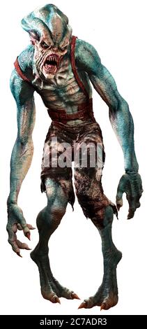 Sumpf Horror Monster 3D Illustration Stockfoto