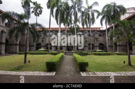 Manila, Philippinen - 11. Januar 2017: San Agustin Church Courtyard Stockfoto