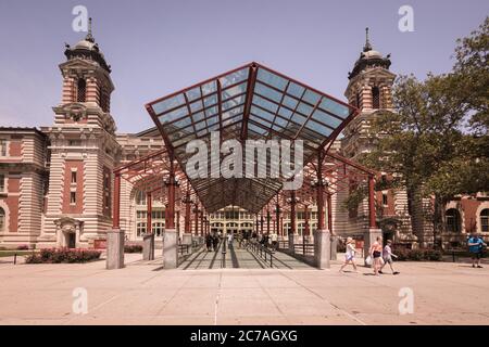 New York, NY, USA - 19. Juli 2019: Ellis Island Immigration Museum Stockfoto