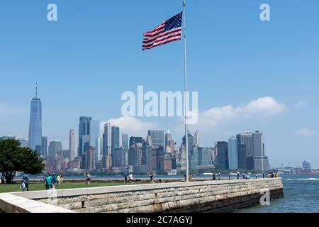 New York, NY, USA - 19. Juli 2019: Ellis Island Stockfoto