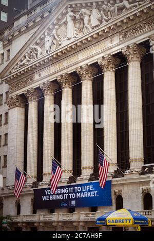 New York, NY, USA - 20. Juli 2019: New York Stock Exchange Stockfoto