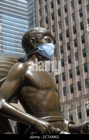 Abbildung der Menschheit (Maiden und Jugend), Rockefeller Center, New York City Stockfoto