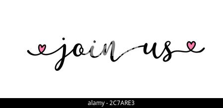 Hand skizziert FÜGEN Sie US-Zitat als Anzeige, Web-Banner. Schriftzug für Banner, Header, Werbung, Ankündigung. Stock Vektor