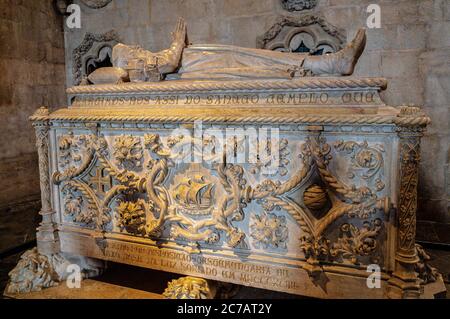 0779 Kloster des heiligen Hieronymus Grab des Entdeckers Vasco da Gamma in Lissabon Portugal Stockfoto