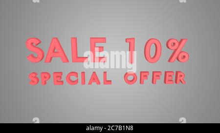 Sonderangebot 10 % Rabatt auf Rendering mit Alpha 10 % Rabatt Stockfoto