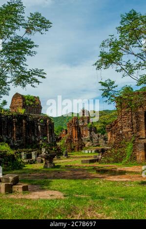 Cham Monument Ruinen im My Son Sanctuary (UNESCO Weltkulturerbe), aus dem 4. Bis 13. Jahrhundert, in der Nähe der Stadt Da Nang in Centr Stockfoto