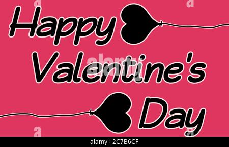 Elegante Postkarte Design von glücklichen Valentinstag Vorlage mit Liebe Herz Ballons. Ideal für Liebeskarten, Hintergründe, Flyer, Druck etc. Stockfoto