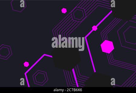 Trendige abstrakte Hintergrund. Zusammensetzung der geometrischen lila Sechseck Formen und Linie. Stock Vektor