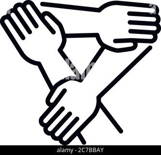 Symbol für die Dreieckskohäsion Kontur Dreieck Kohäsionsvektor Symbol für Web-Design isoliert auf weißem Hintergrund Stock Vektor