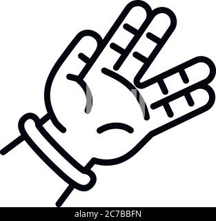 HipHop Hand Zeichen Symbol. Outline Hiphop Hand Zeichen Vektor-Symbol für Web-Design isoliert auf weißem Hintergrund Stock Vektor