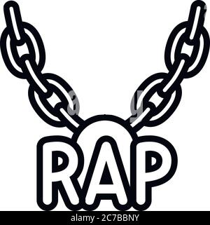 Symbol für die Rap-Halskette. Umriss Rap Halskette Vektor-Symbol für Web-Design isoliert auf weißem Hintergrund Stock Vektor