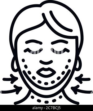 Symbol für Gesichtskorrektur. Vektorsymbol für die Gesichtskorrektur für das Webdesign, isoliert auf weißem Hintergrund Stock Vektor