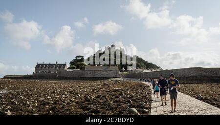 St. Michaels Mount bei Ebbe in Cornwall, England Stockfoto