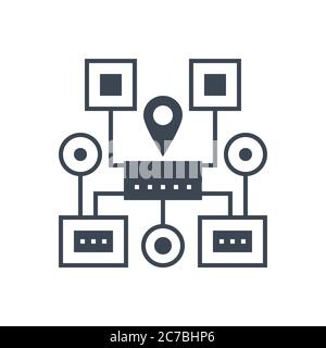 Sitemap Navigation Vektor Glyph Symbol Stock Vektor