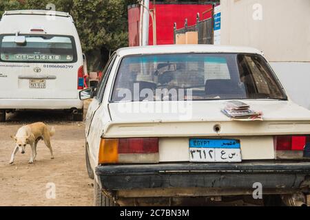 In der Nähe der Nekropole von Gizeh, Ägypten Stockfoto