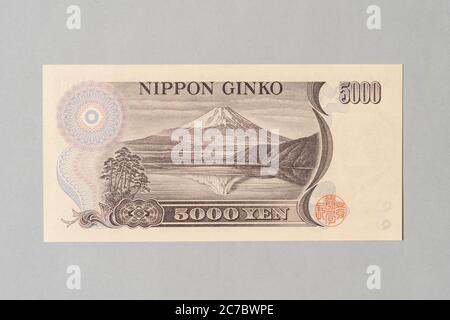 Japanische Banknote 5000 Yen, Privatsammlung Stockfoto