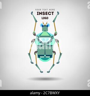 Abstraktes geometrisches Insektenlogo Stock Vektor