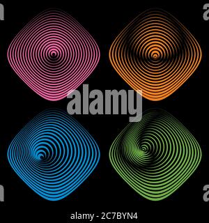 Satz von Vektor-Rautenelementen aus Linien Stock Vektor