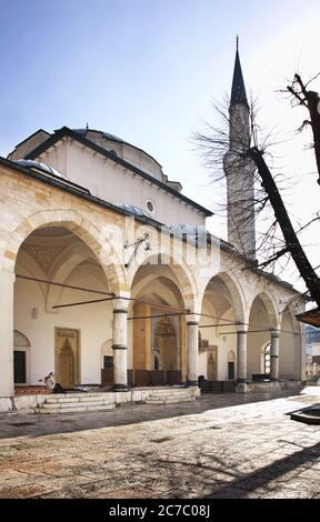 Die Gazi-husrev-Moschee in Sarajewo zu bitten. Bosnien und Herzegowina Stockfoto