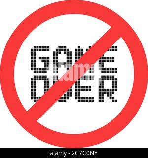 Pixel-Spiel vorbei mit roten kein Zeichen Stock Vektor