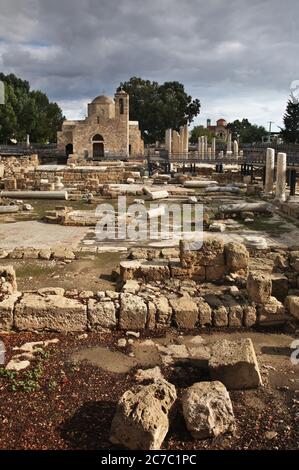 Basilika Panagia Chrysopolitissa - Agia Kyriaki Kirche in Pathos. Zypern Stockfoto