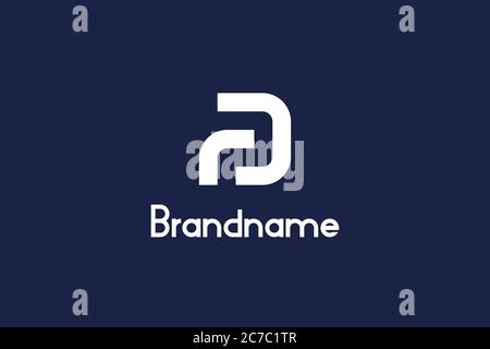 Buchstabe P Logo auf negativem Raum Design Konzept. Stock Vektor