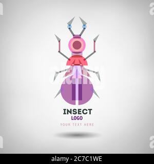 Abstraktes geometrisches Insektenlogo Stock Vektor