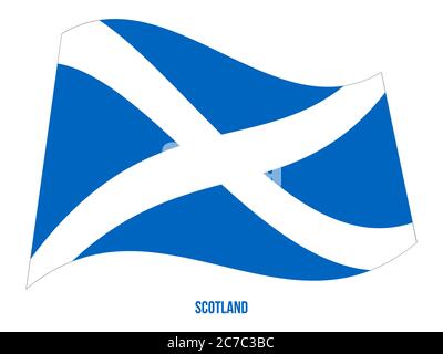 Schottland Flagge schwenkten Vector Illustration auf weißem Hintergrund. Länder des Vereinigten Königreichs. Stock Vektor