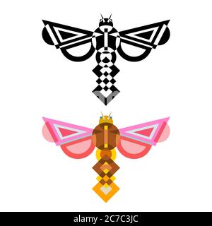 Abstrakt geometrische Stil Insekt. Stock Vektor