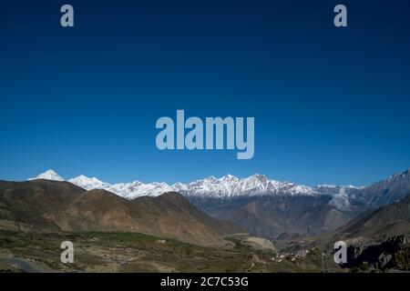 Himalaya Blick von Muktinath, Lower Mustang, Nepal Stockfoto