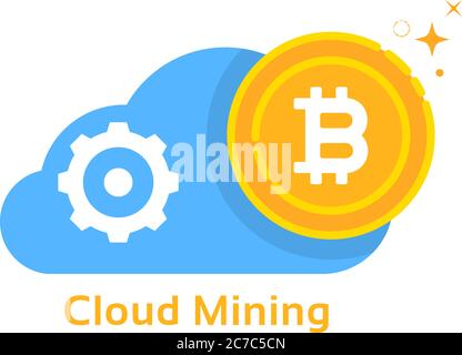 bitcoin Cloud Mining wie Kryptowährung Gewinn Stock Vektor