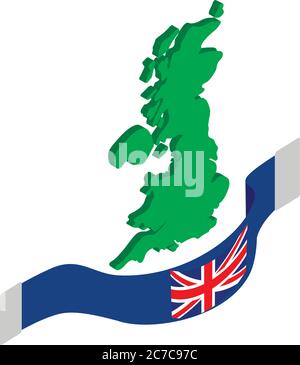 kartensymbol großbritannien, isometrischer Stil Stock Vektor