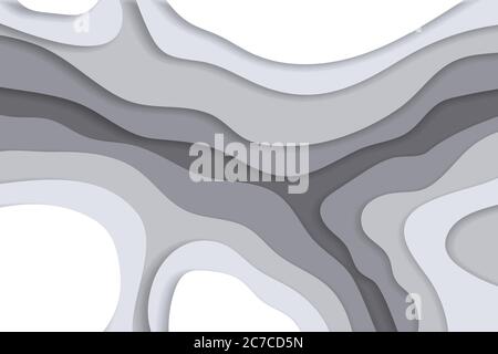 Graustufen Hintergrund in Papier geschnitten und Handwerk Stil Stock Vektor