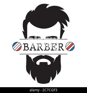 Barber Shop vintage Retro Label Logo Symbol Vektor Illustration Stock Vektor