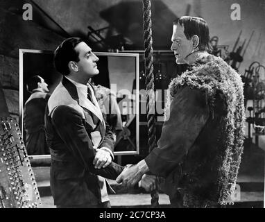 Basil Rathbone und Boris Karloff in der Sohn von Frankenstein - Werbefilm Bild Stockfoto