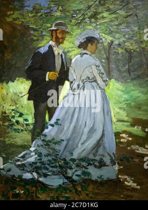 Bazille und Camille, Studie für Dejeuner Sur L'Herbe, Claude Monet, 1865, Nationalgalerie, Washington DC, USA, Nordamerika Stockfoto