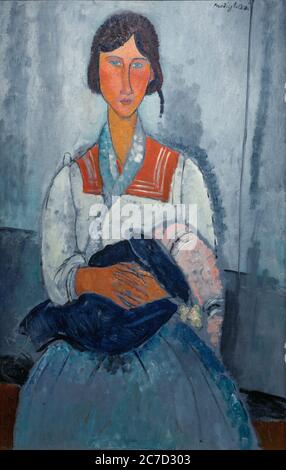 Gypsy Frau mit Baby, Amedeo Modigliani, 1919, Nationalgalerie, Washington DC, USA, Nordamerika Stockfoto