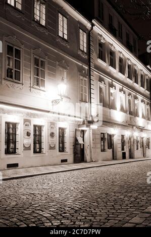 Restaurant in der Stadt Prag, der Hauptstadt der Tschechischen Republik. Stockfoto
