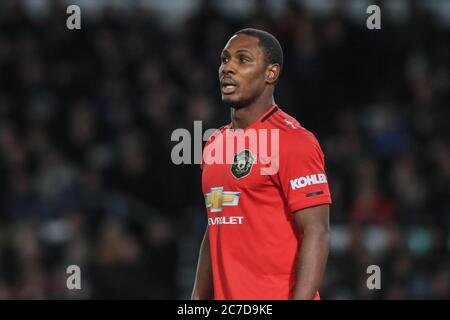 März 2020, Pride Park Stadium, Derby, England; Emirates FA Cup 5th Round, Derby County gegen Manchester United: Odion Ighalo (25) von Manchester United Stockfoto