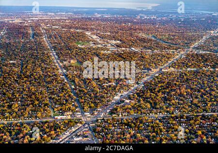 Vorstadtviertel in der Nähe von Detroit, USA Stockfoto