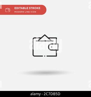 Einfaches Vektor-Symbol für Brieftasche. Illustration Symbol Design Vorlage für Web mobile UI Element. Perfekte Farbe modernes Piktogramm auf bearbeitbaren Strich. Geldbörse ic Stock Vektor