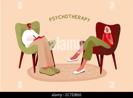 Flache Vektorgrafik. Psychische Gesundheit oder ptsd Stock Vektor