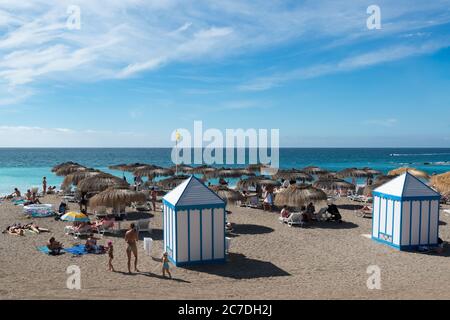 La Caleta an der Costa Adeje auf Teneriffa, Kanarische Inseln, Spanien Stockfoto