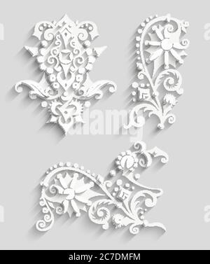 Vector moderne volumetrische florale Elemente Stock Vektor