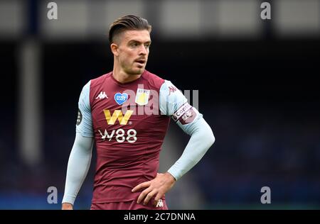 Jack Grealish von Aston Villa während des Premier League-Spiels im Goodison Park, Liverpool. Stockfoto