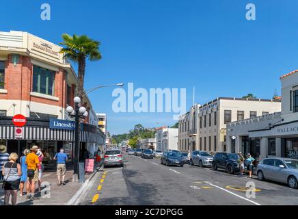 Tennyson Street im Art Deco Viertel der Innenstadt von Napier, North Island, Neuseeland Stockfoto