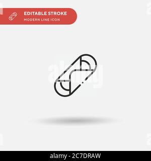 Einfaches Vektorsymbol Cannoli. Illustration Symbol Design Vorlage für Web mobile UI Element. Perfekte Farbe modernes Piktogramm auf bearbeitbaren Strich. Cannoli Stock Vektor